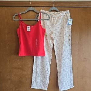 Old Navy Red And Ivory " Love" Cami and Pajama Pants
